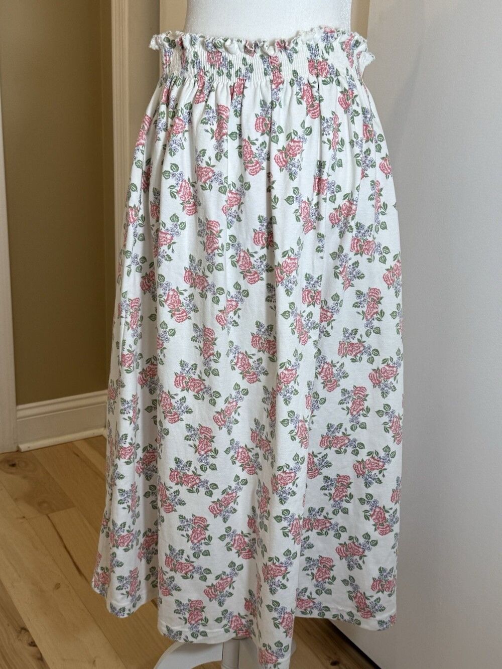 Charter Club Vintage Floral Maxi Skirt Cotton Pockets Cottage Euro Summer Medium